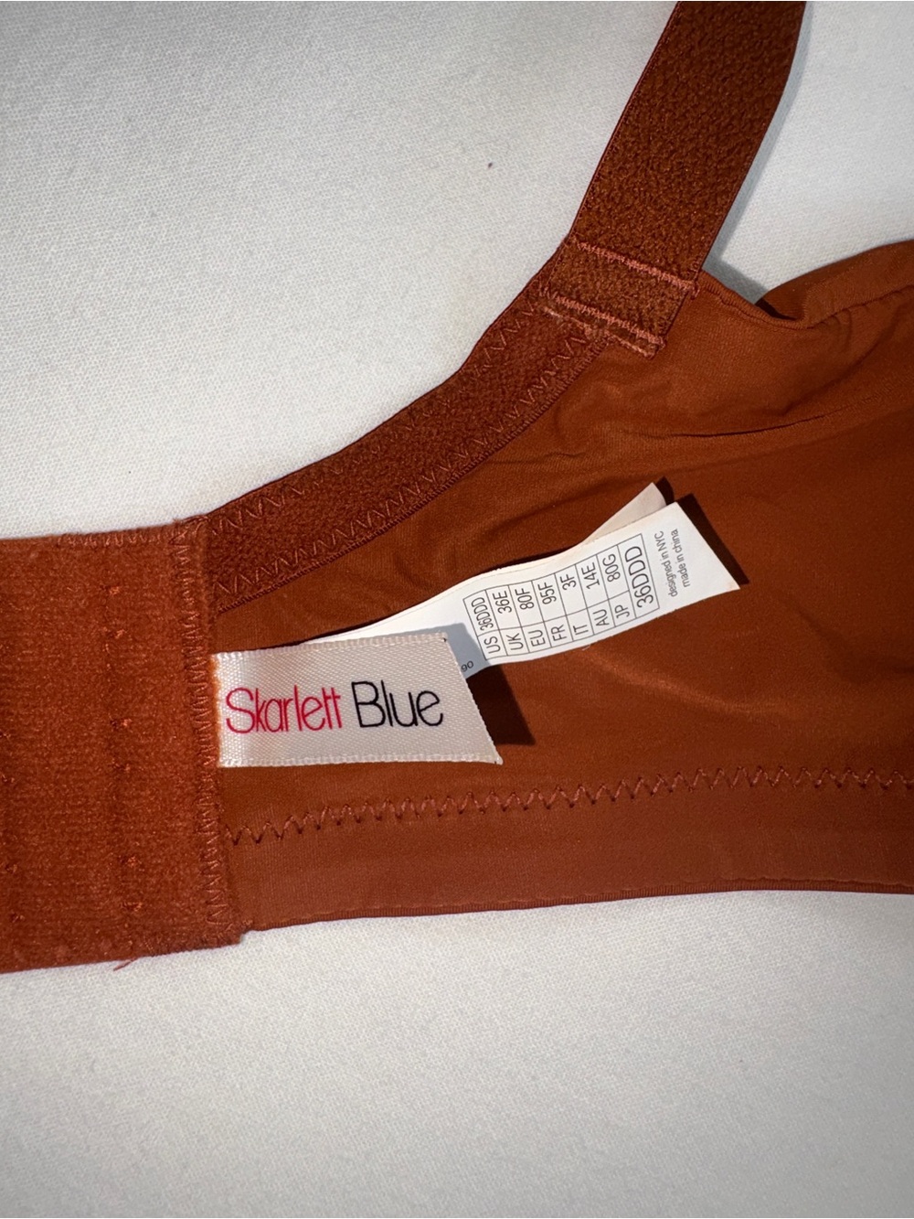 Skarlett Blue Terracotta Rust Lace Unlined Balconette Bra 36DDD - Picture 8 of 8